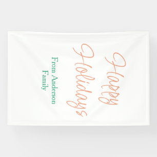 Frohe Feiertage rote Pastell grüner Name Weihnacht Banner