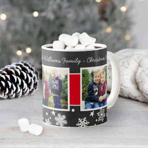 Frohe Feiertage Schiefertafel-Schneeflocke Foto Kaffeetasse