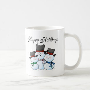 Frohe Feiertage Schneemann-Familie Kaffeetasse