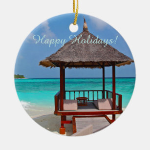 Frohe Feiertage schöne Malediven-Inseln Keramikornament