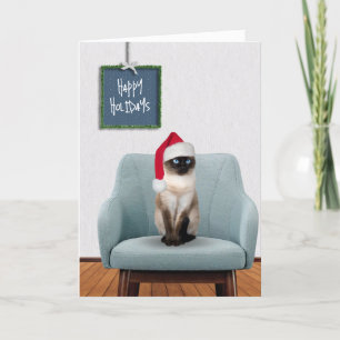 Frohe Feiertage Siamkatze  Feiertagskarte