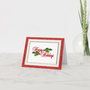 Frohe Feiertage Stickerei-Optik Weihnachtskarte Karte
