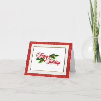 Frohe Feiertage Stickerei-Optik Weihnachtskarte Karte