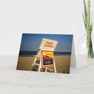 Frohe Feiertage vom Strand Feiertagskarte