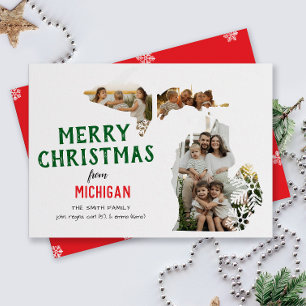 Frohe Feiertage von Michigan Three Photo Feiertagskarte