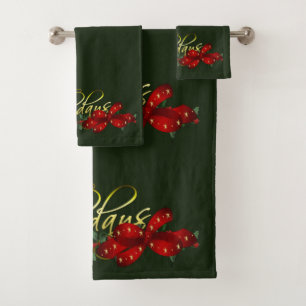 Frohe Feiertage Weihnachten Badhandtuch Set