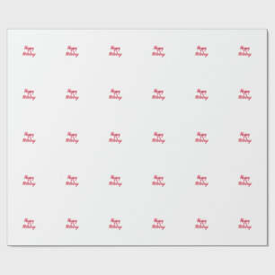 Frohe Feiertage Weihnachten Handschrift rot weiß Geschenkpapier