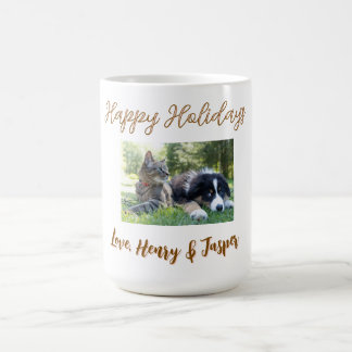 Frohe Feiertage Weihnachten Haustier Hund Katze Fo Kaffeetasse