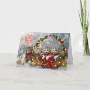 Frohe Feiertage Weihnachten Süße Kätzchen Karte
