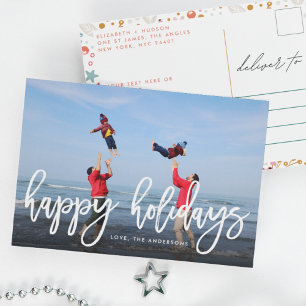 Frohe Feiertage Weihnachtsfoto Feiertagspostkarte