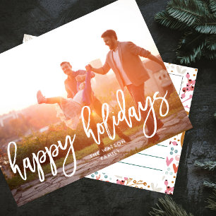 Frohe Feiertage Weihnachtsfoto Feiertagspostkarte