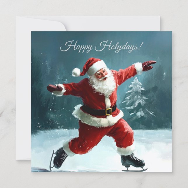 Frohe Feiertage Weihnachtsmann Karte. (Vorderseite)