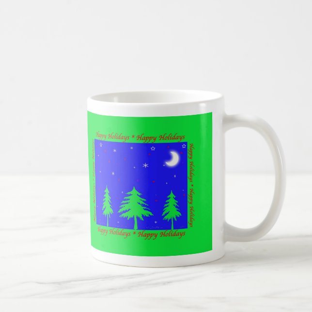 Frohe Feiertage Winterlandschaft Kaffeetasse (Rechts)