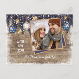 Frohe Festtage der klassischen Liebe Holzkörnmuste Postkarte