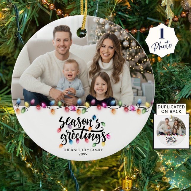 Frohe Festtage Ein Foto Weihnachtslicht Keramik Ornament (Von Creator hochgeladen)