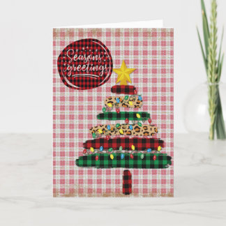 Frohe Festtage Fabric Patterns Weihnachtsbaum Feiertagskarte