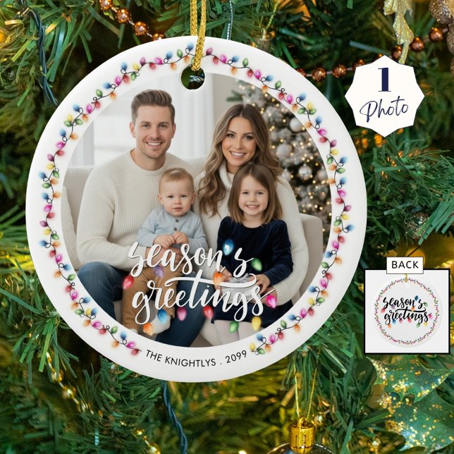 Frohe Festtage Foto Weihnachtsbeleuchtung Keramik Ornament (Von Creator hochgeladen)