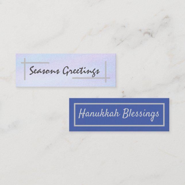 Frohe Festtage/Hanukkah-Segnungen Mini Visitenkarte (Vorne/Hinten)