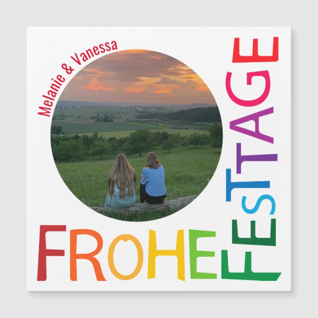 Frohe Festtage Magnetische Foto Karte (Vorderseite)