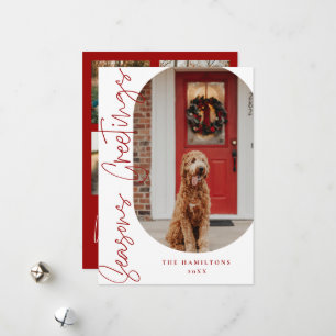 Frohe Festtage Moderne Minimalistisch Card Burgund Feiertagskarte