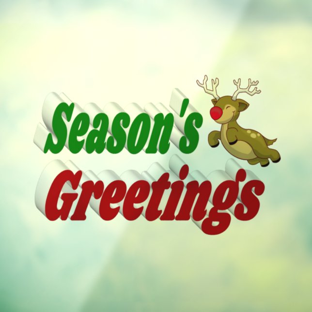 Frohe Festtage Reindeer Typografie Weihnachten Fensteraufkleber (Blatt 3)