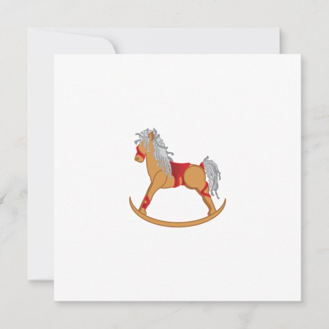 Frohe Festtage: Rocking Horse Einladungen (Vorderseite)