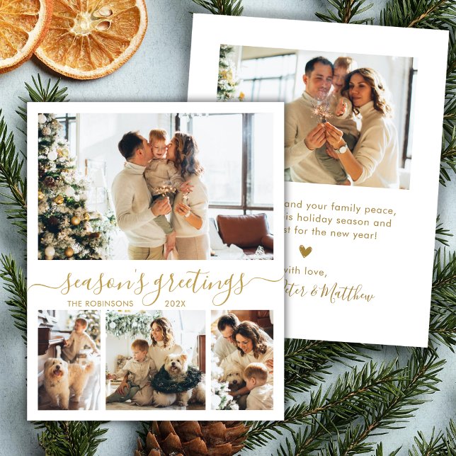 Frohe Festtage Script 4 Foto Weihnachtskarte (Von Creator hochgeladen)