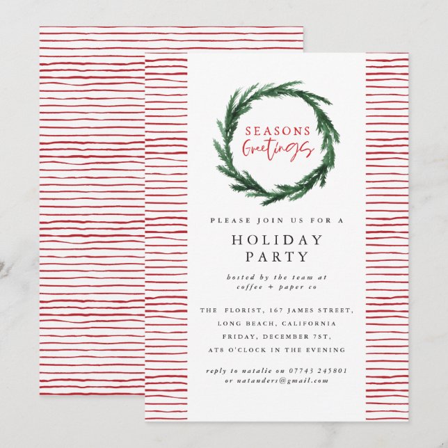 Frohe Festtage Weihnachts-Party Einladung (Vorne/Hinten)