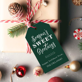 Frohe Festtage Weihnachtsfeiertag Grün Weiß Geschenkanhänger