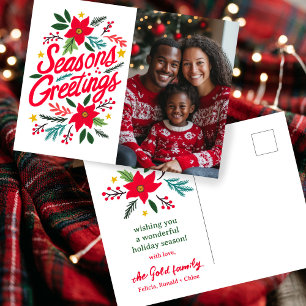 FROHE FESTTAGE Weihnachtsfeiertage CUSTOM FOTO Postkarte
