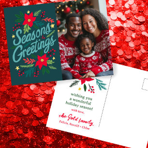 FROHE FESTTAGE Weihnachtsfeiertage CUSTOM FOTO Postkarte