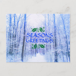 Frohe Festtage WINTER WOODS POSTCARD Postkarte