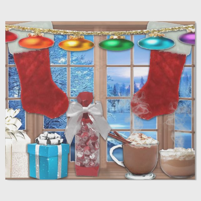 Frohe Festtage Wrapping Paper Geschenkpapier (Flach)