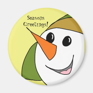 Frohe Festtagelächelnder Snowman-Magnet Magnet