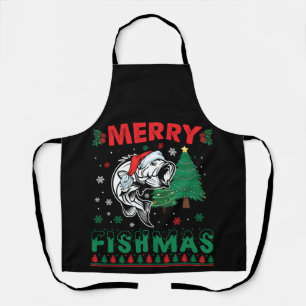 Frohe Fisch-Weihnachten Fisch Angelvater Fischer W Schürze