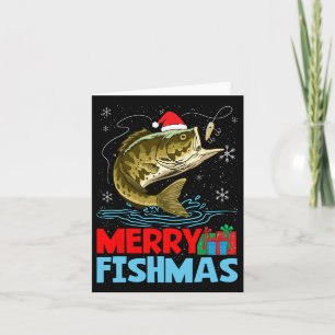 Frohe Fisch-Weihnachten Fischerei-Urlaub  Karte