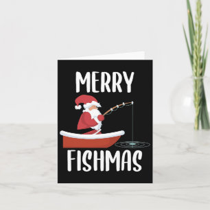 Frohe Fisch-Weihnachten Lustiger Weihnachtsmann An Karte