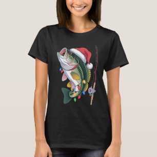 Frohe Fisch-Weihnachten Santa Angeln Lustiger Fisc T-Shirt