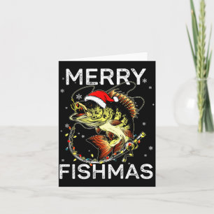 Frohe Fisch-Weihnachten Santa Angler-Fans Lustiger Karte