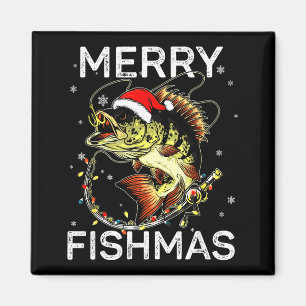 Frohe Fisch-Weihnachten Santa Angler Geschenk Lust Magnet