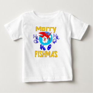 ♥ frohe FischMas-SantaFish KleinkinderLangschläfer Baby T-shirt