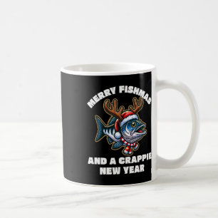 Frohe Fischmassen und ein Crappie Neujahr Fischen  Kaffeetasse