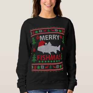 Frohe Fishmas Fischen Ugly Christmas Sweater Sweatshirt