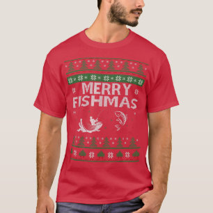 Frohe Fishmas Fischen Ugly Christmas Sweater T-Shirt