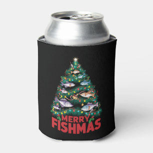 Frohe Fishmas Weihnachtsbaum Lights Fish Angeln Dosenkühler