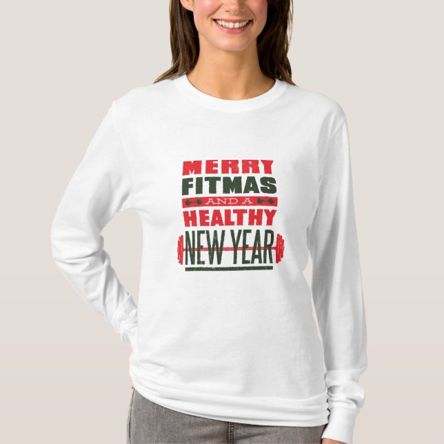 Frohe Fitmas T-Shirt (Vorderseite)