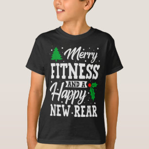 Frohe Fitness glückliches neues Hinterteil Workout T-Shirt
