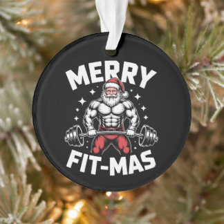 Frohe Fitness Weihnachten Santa Gewichtheben Fitne Ornament