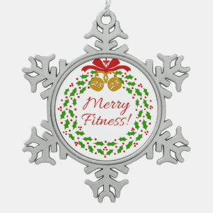 Frohe Fitness Wreath Zwillingsschneeflake Ornament