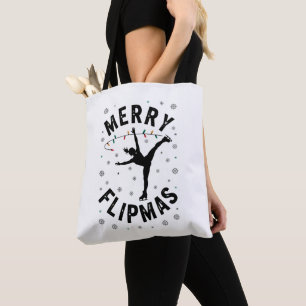 Frohe Flipmas Eisläufer Eiskunstlauf Weihnachten Tasche